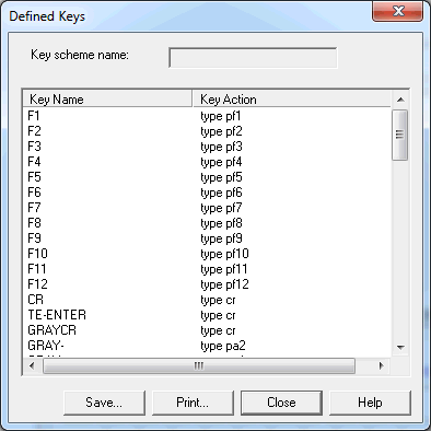 Defined keys