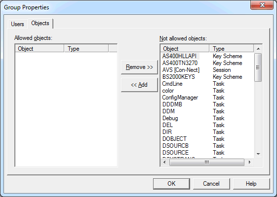 User Groups - Objects