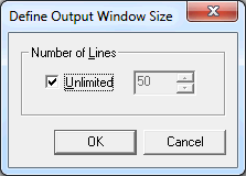 Output window size