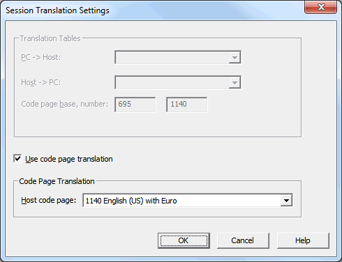 Session translation settings