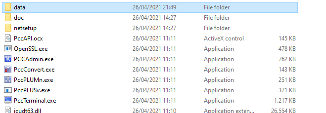 Entire Connection data folder file structure
