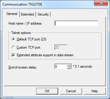 Communication - TN3270(E) for display sessions - General
