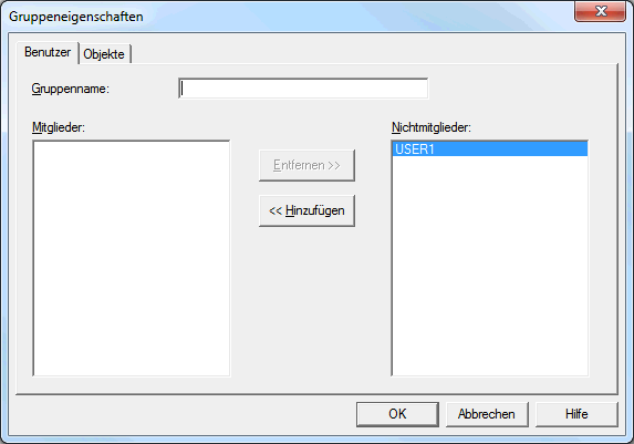 Gruppeneigenschaften - Benutzer