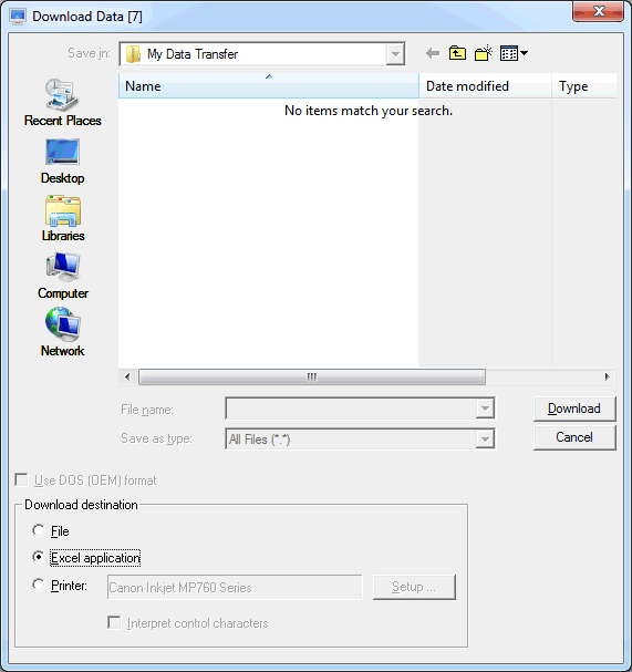 Download Data to Excel