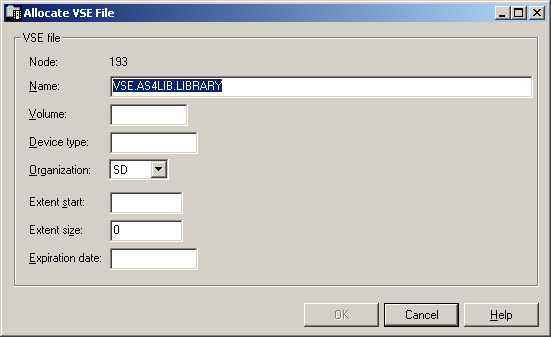 Allocate file