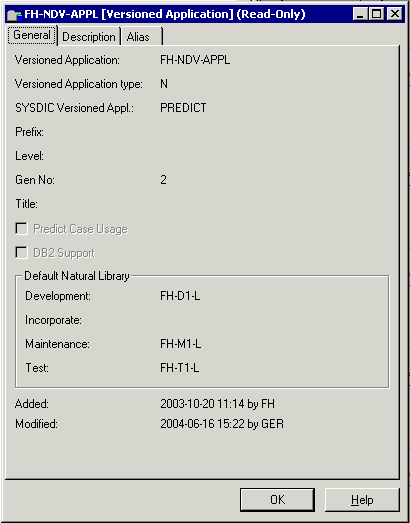 Display versioned application