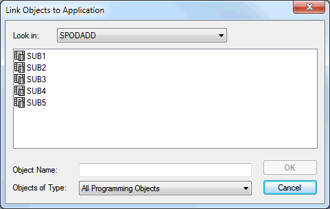 Link objects to application