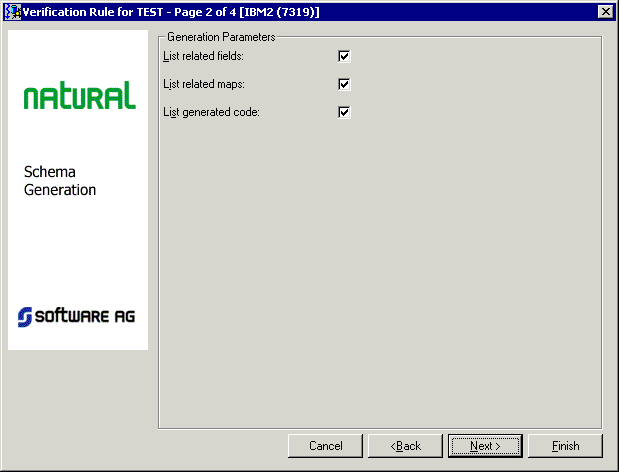 Parameters for verification rule