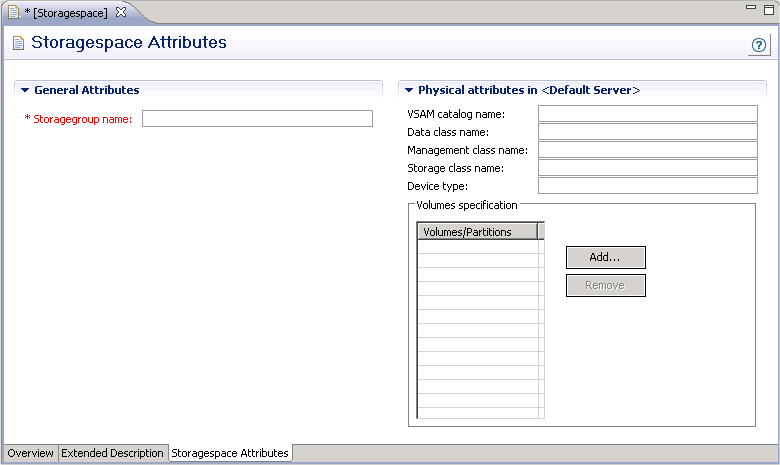 Storagespace attributes