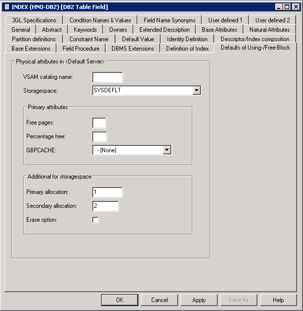 Defaults of using/free block