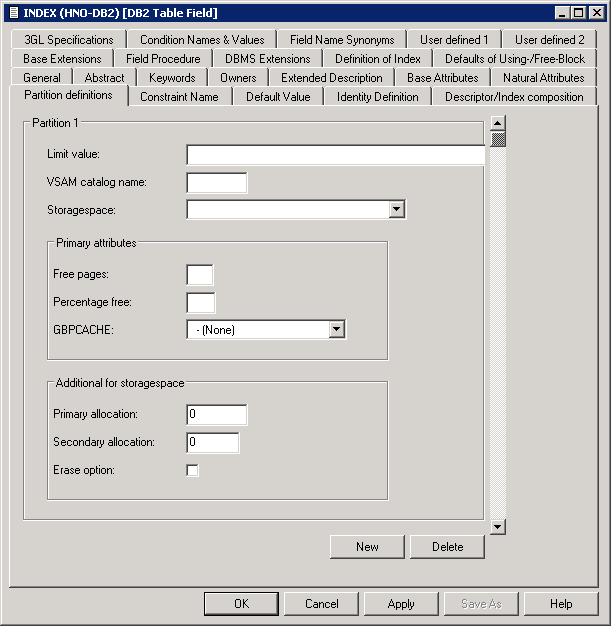 Partition definitions