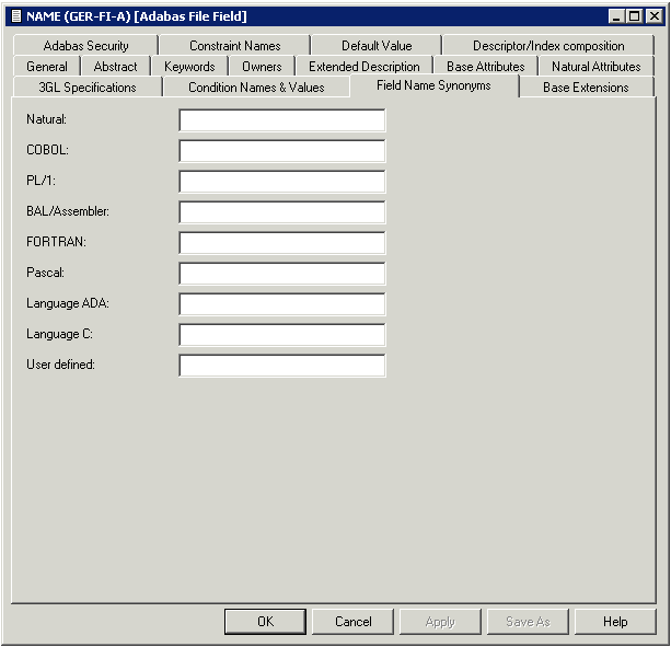 Field name synonyms