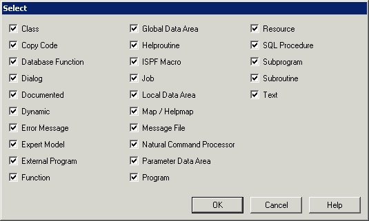 Select types