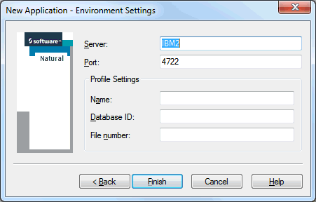 New application - environment settings