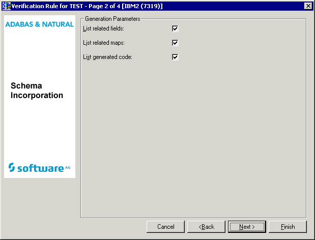 Parameters for verification rule