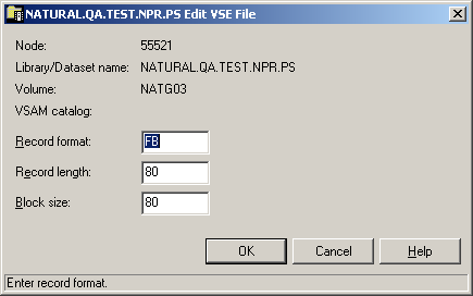 Preferences for z/VSE files