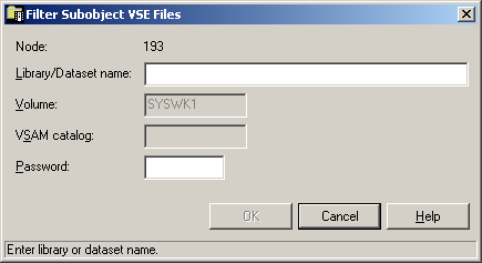 Filter Subobject VSE Files dialog