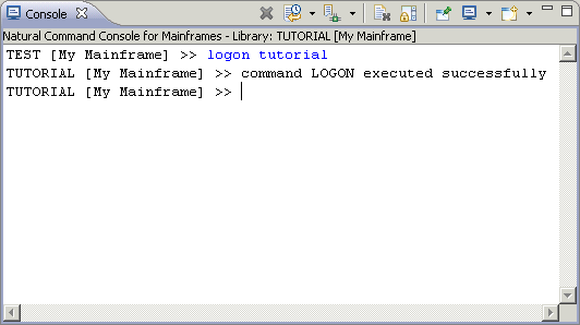 Natural command console for mainframes