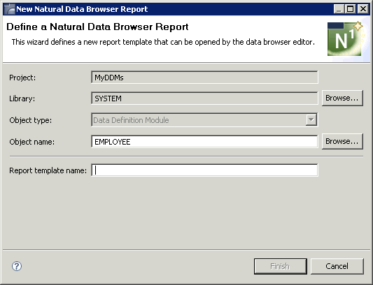 New report template for data browser