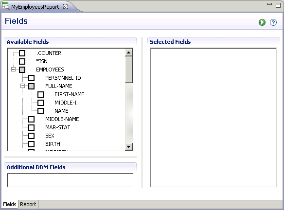 Report template for data browser - fields