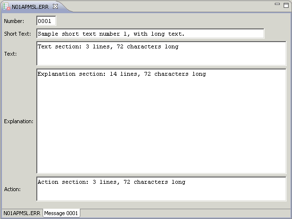 Error message editor