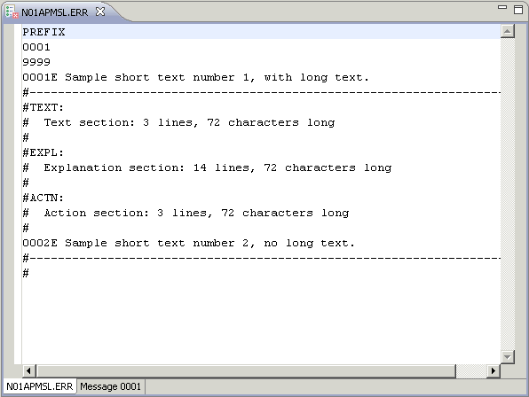 Error message editor