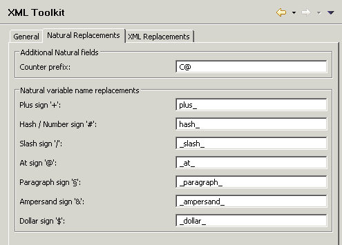 Natural replacement defaults