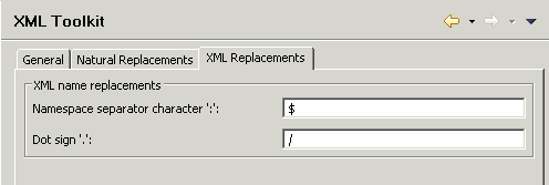 XML replacement defaults