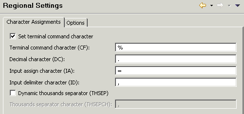 Character assignments