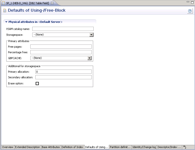 Defaults of using/free block