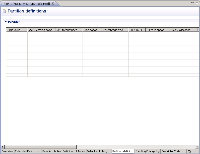 Partition definitions