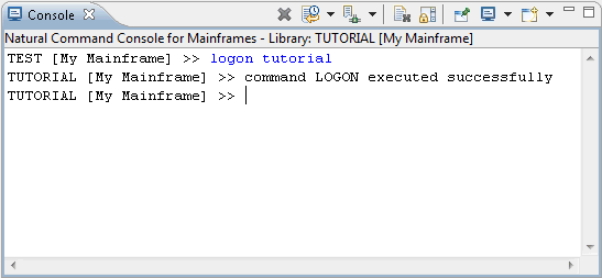 Natural command console for mainframes