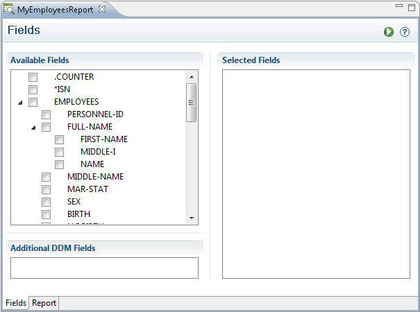 Report template for data browser - fields