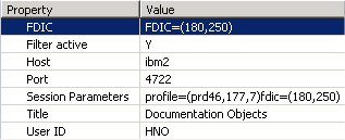 Properties for Documentation Objects node