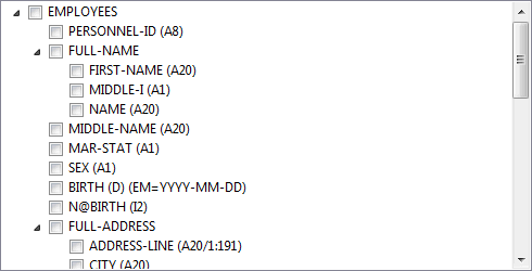 Import data fields