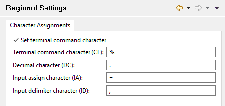 Regional settings