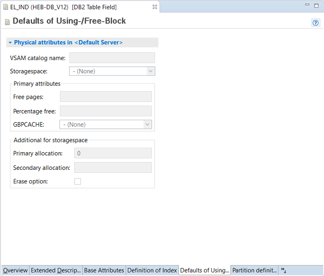 Defaults of using/free block