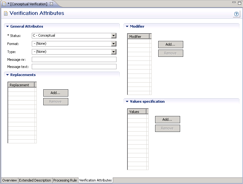 Verification attributes