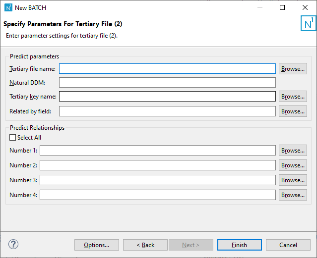 Specify Parameters for Tertiary file (2)