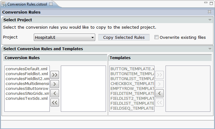 Conversion Rules tool