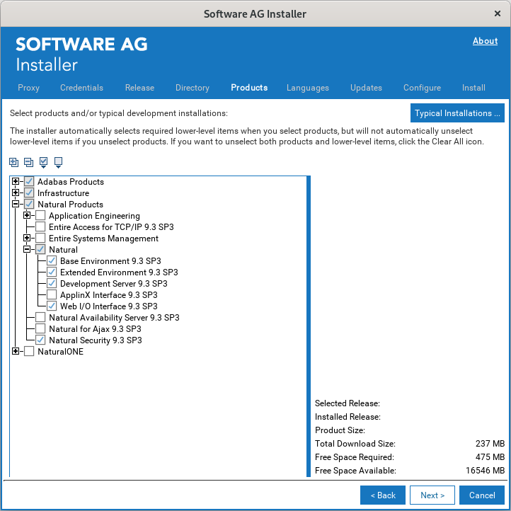 Product selection tree