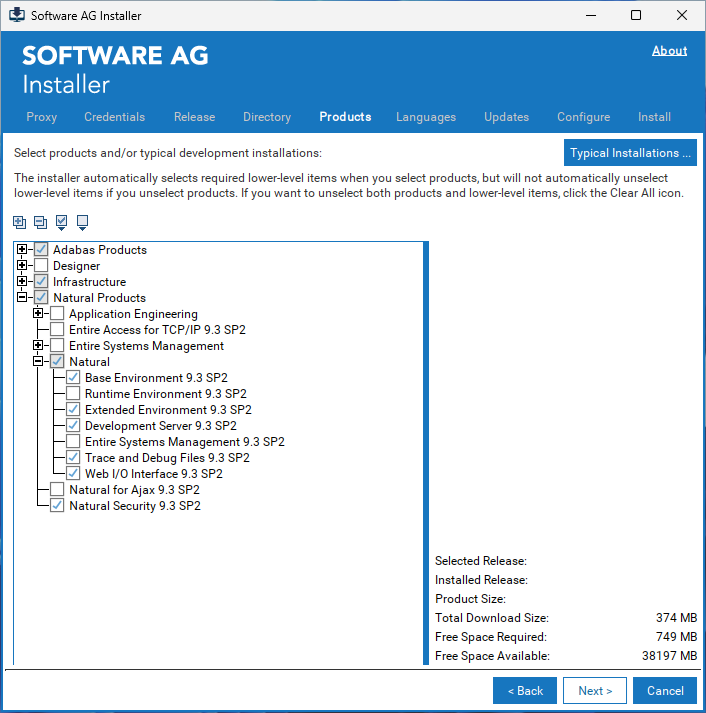 Product selection tree