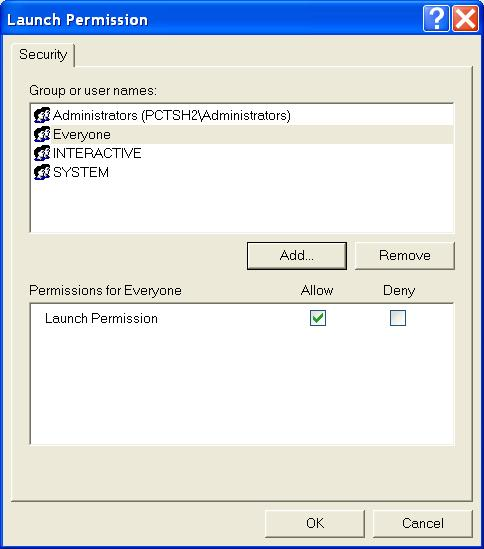Launch Permission         Everyone Allow