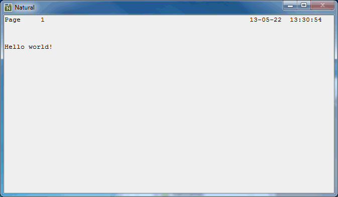 Output window