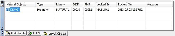 Results window