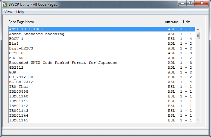 SYSCP Utility - All Code Pages