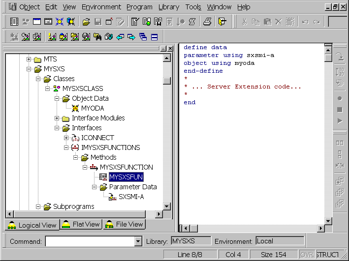 Implementing both         the Object Data Area of the class and the Parameter Data Area assigned to the method.