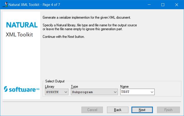 Natural XML Toolkit           4/7 - Select Output