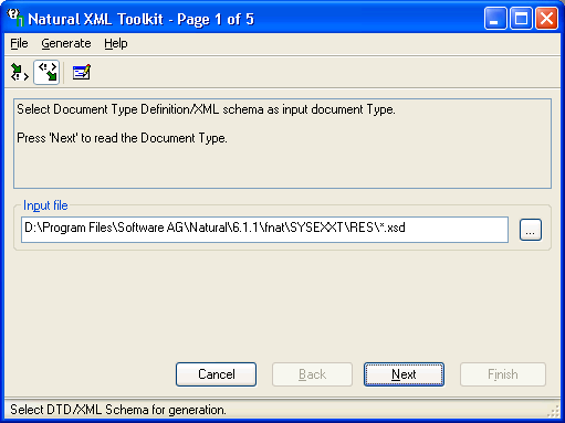 Natural XML Toolkit           1/5 Generate Document Type Definitions