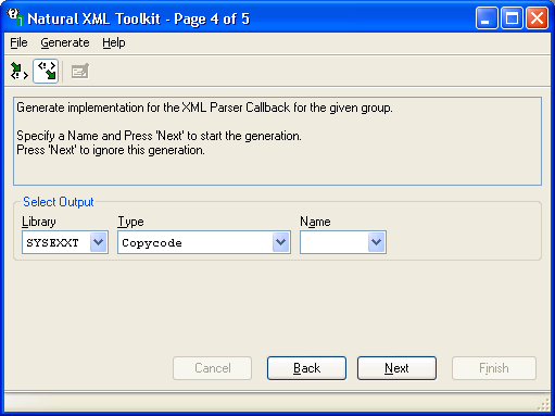 Natural XML           Toolkit 4/5 - Generate Copycode for XML Parser Callback